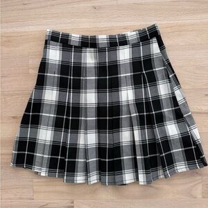 Edikted Plaid Pleated Mini Skirt, sz XS